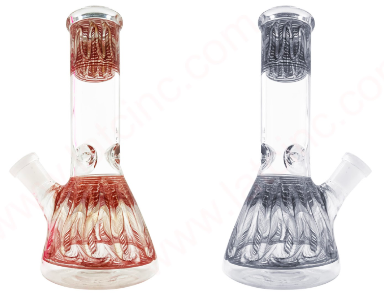 8" Wrap & Rake Art Beaker Base Water Pipe