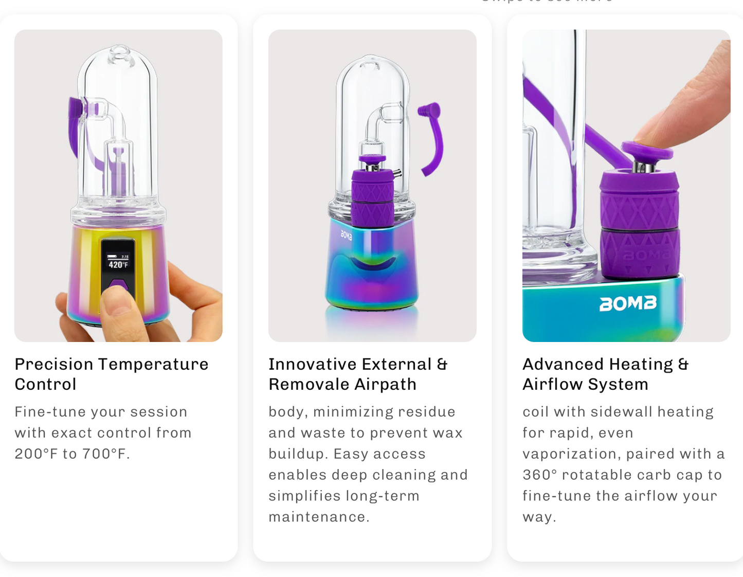 Bomb Erig Aerix -Portable Electric Dab Rig Rainbow