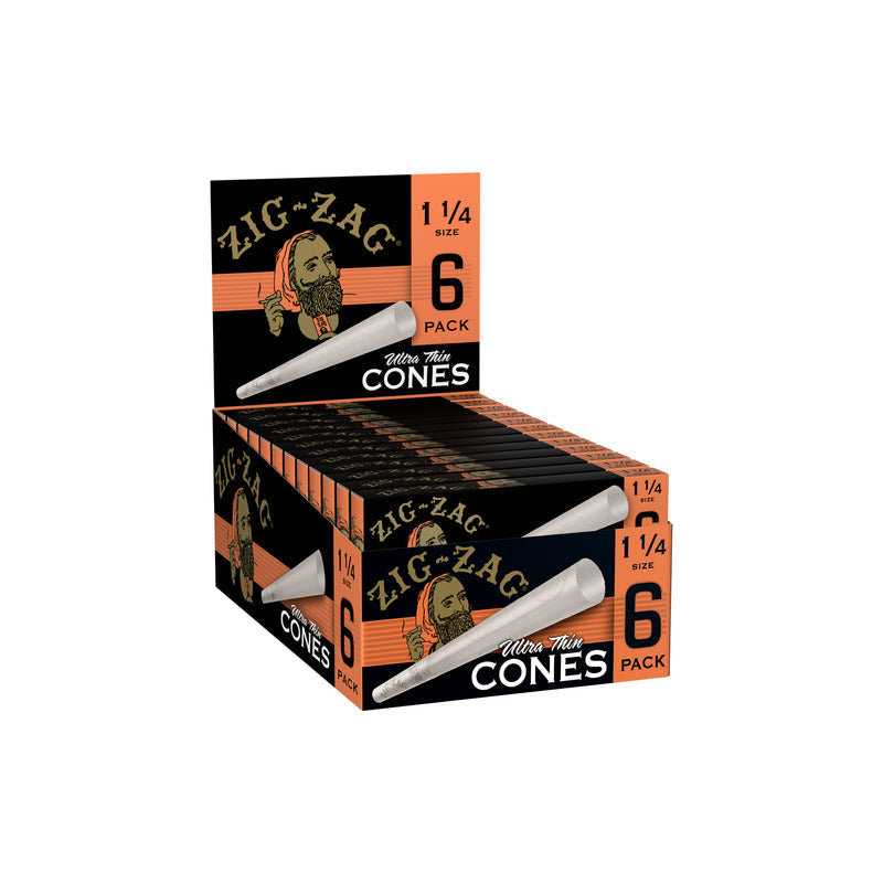 Zig-Zag Ultra Thin 1 1/4 Cones 6ct