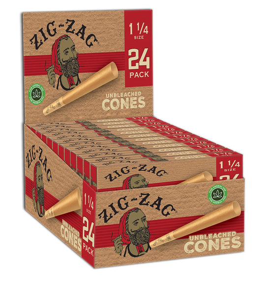 Zig-Zag Unbleached 1 1/4 Cones 24ct