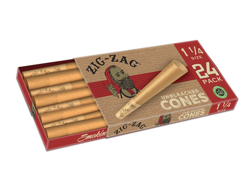 Zig-Zag Unbleached 1 1/4 Cones 24ct