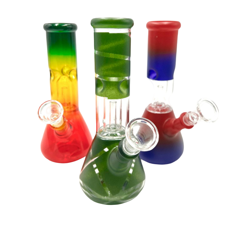 8" Frosted Dome Perc Beaker Water Pipe