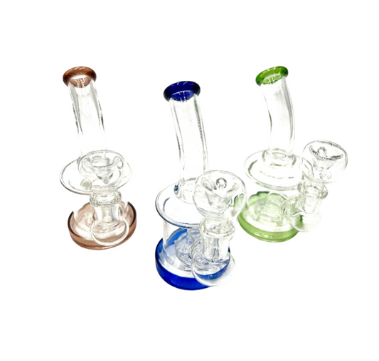 5.5" Mini Clear Body Color Mouth & Base Water Pipe