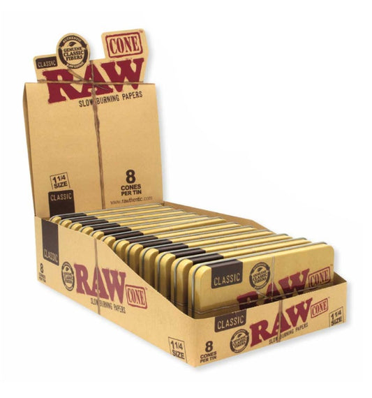 RAW Classic 1 1/4 Cone In Tin 8ct