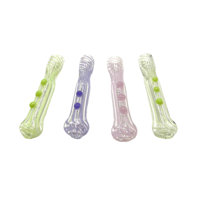 3.5" Triple Bead Slime Striped Color Chillum