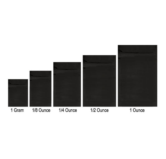 Mylar Bags Black (50 Pack Bundle)