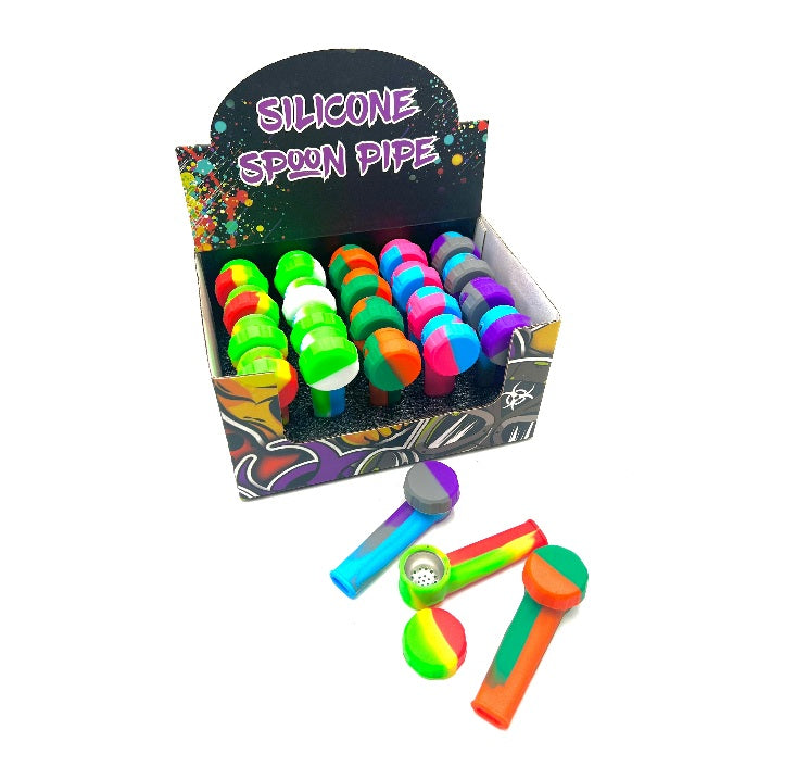 3.5" Silicone Spoon Pipe Display (20 Pack)