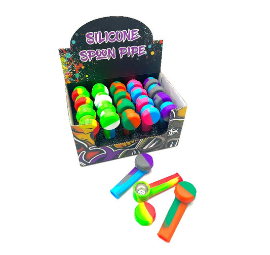 3.5" Silicone Spoon Pipe Display (20 Pack)