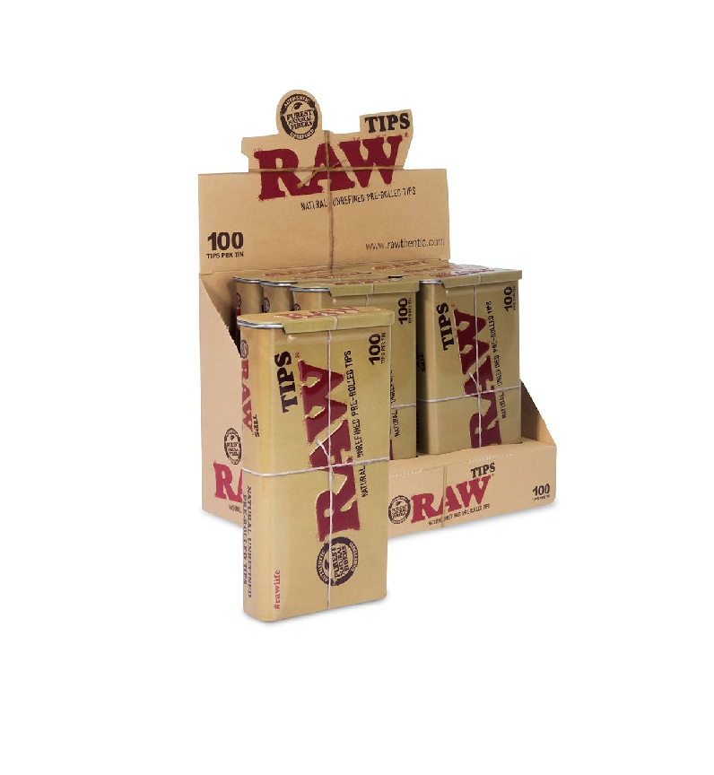 RAW Pre-Rolled Tips In Tin 100ct