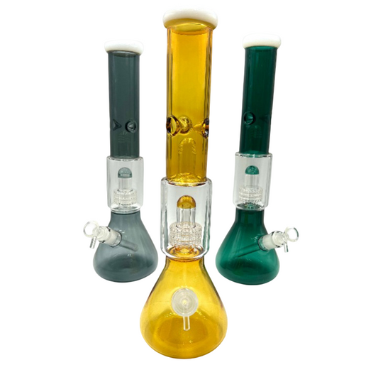 16" Two Chamber Transparent Color Beaker Water Pipe