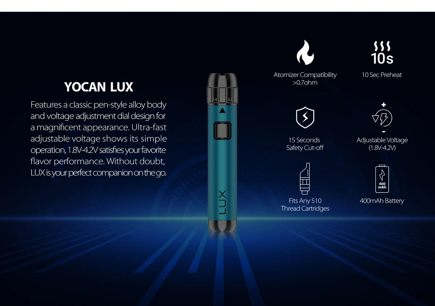 Yocan Lux Cartridge Battery 20ct