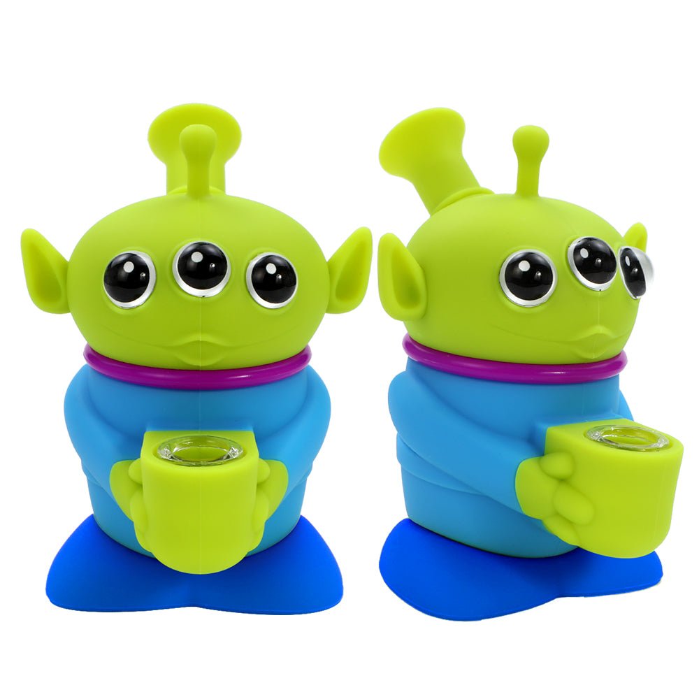 6" Three Eyed Alien Silicone Water Pipe