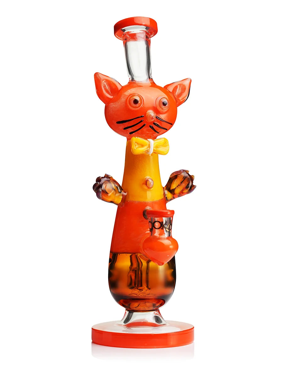 LOOKAH 12" Cute Cat Gentleman Glass Water Pipe (WPC1207)