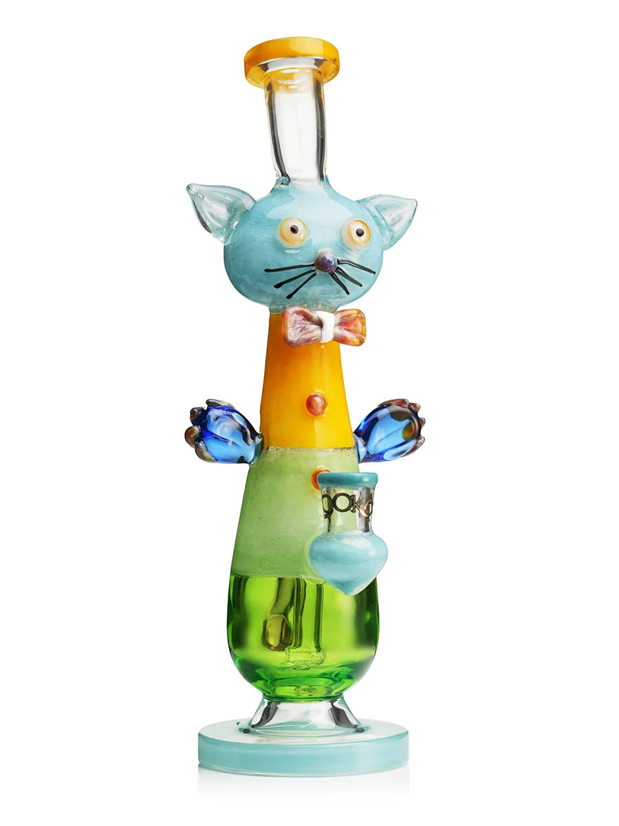 LOOKAH 12" Cute Cat Gentleman Glass Water Pipe (WPC1207)