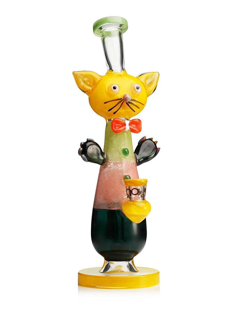 LOOKAH 12" Cute Cat Gentleman Glass Water Pipe (WPC1207)