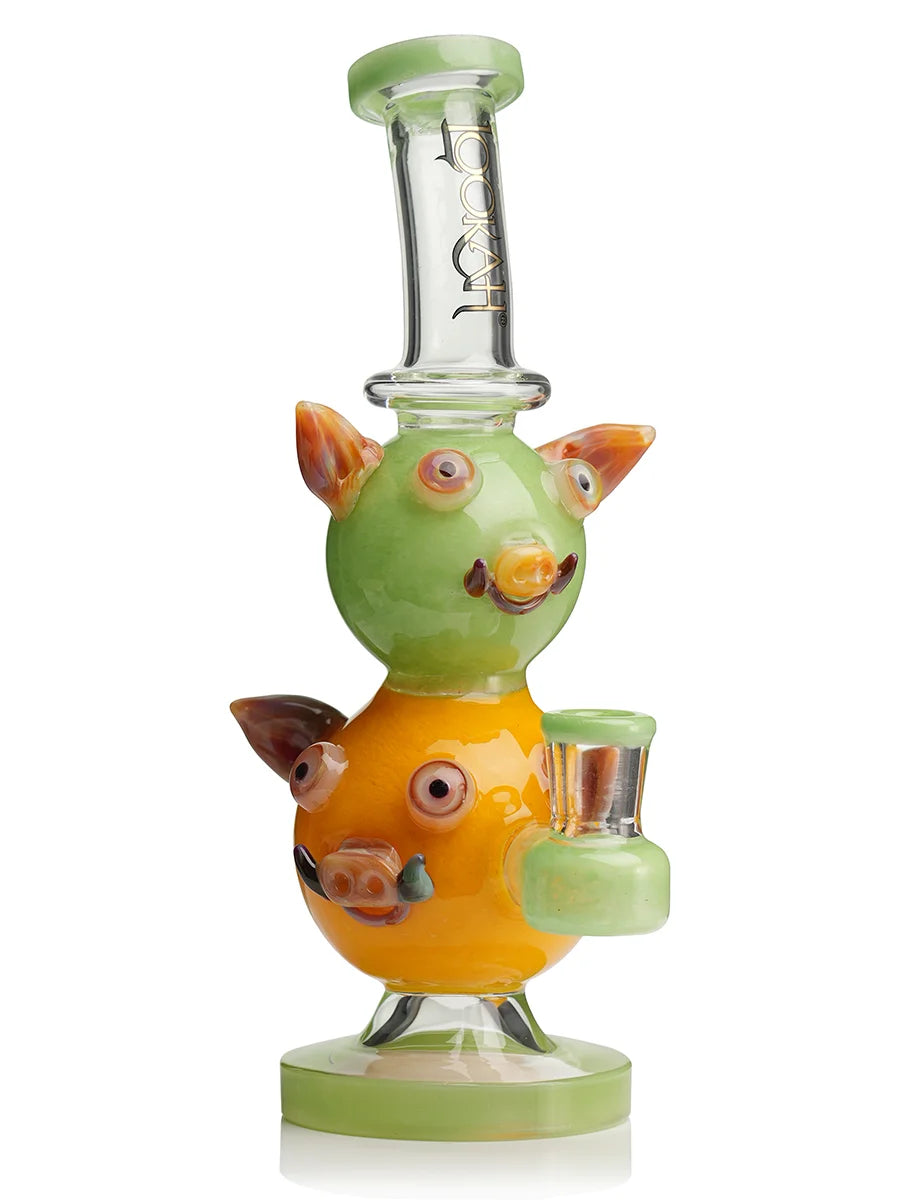 LOOKAH 10" Cute Double Piggy Dab Rig (WPC1208)