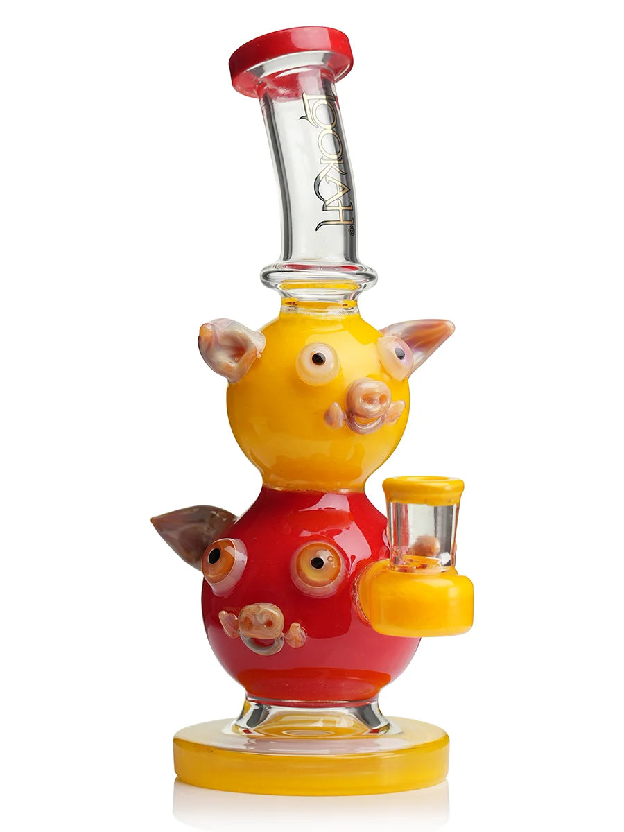 LOOKAH 10" Cute Double Piggy Dab Rig (WPC1208)