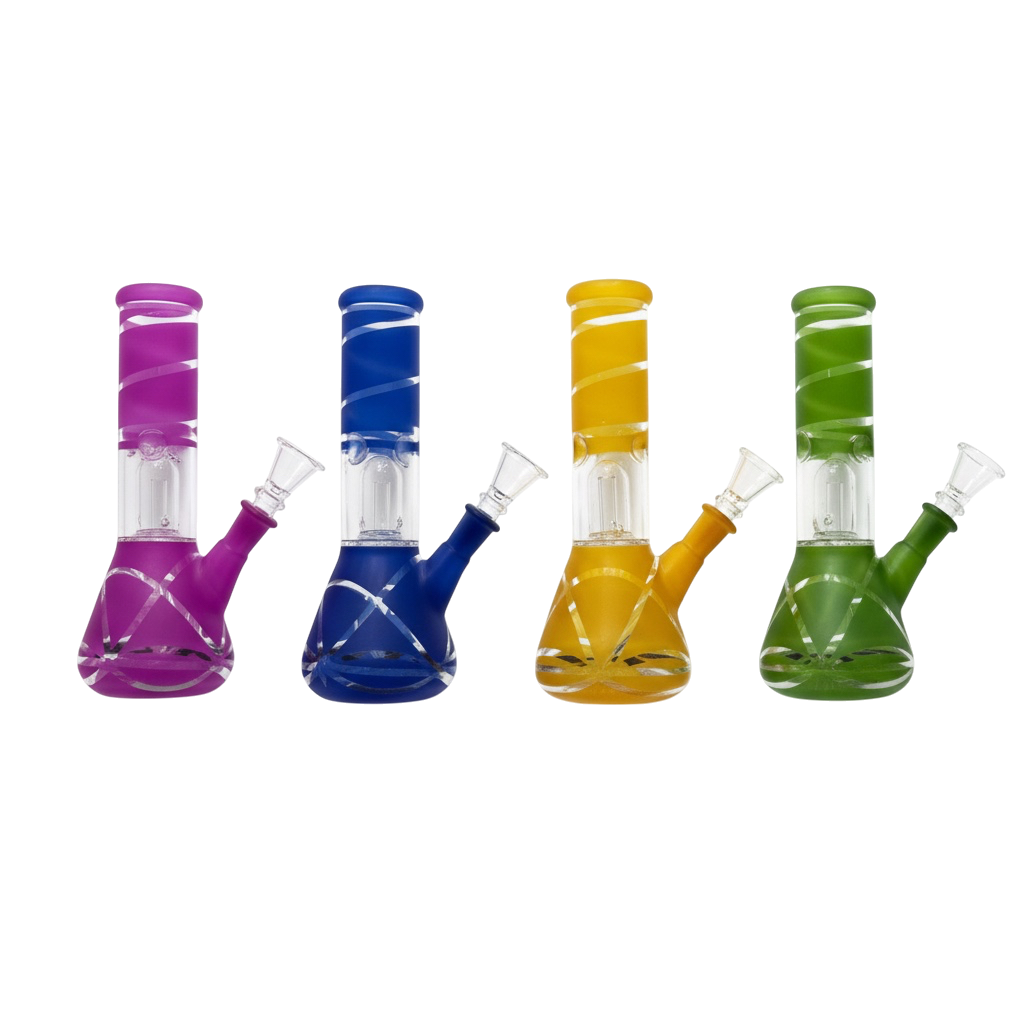 8" Frosted Dome Perc Beaker Water Pipe