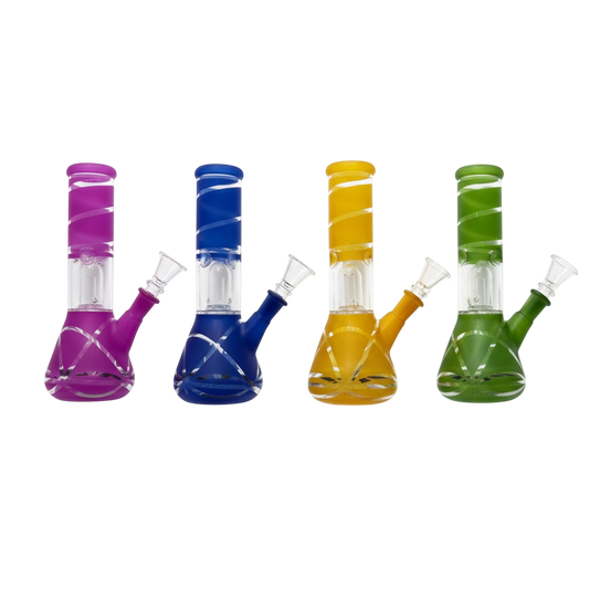 8" Frosted Dome Perc Beaker Water Pipe