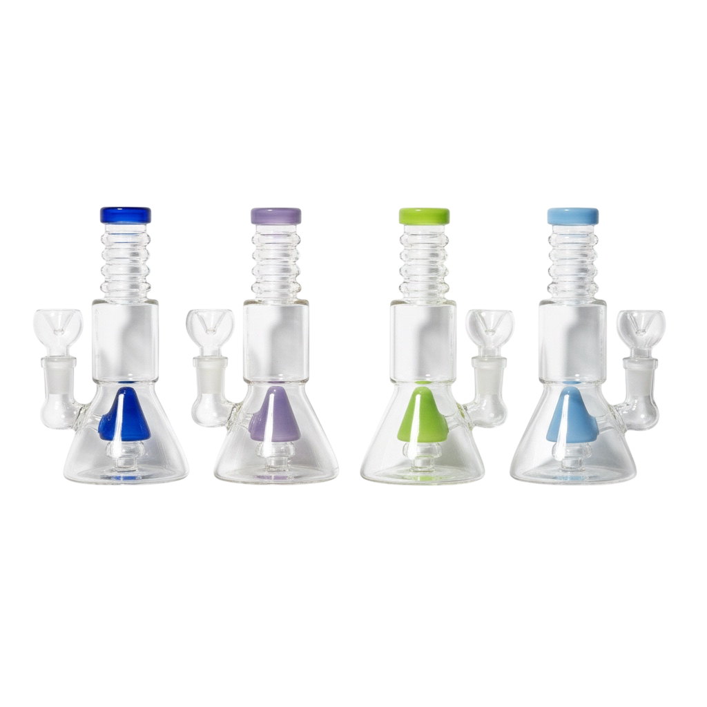 (CASE OF 100 PIECES ) 6.5" Small Ringed Mouth Tube Beaker Water Pipe