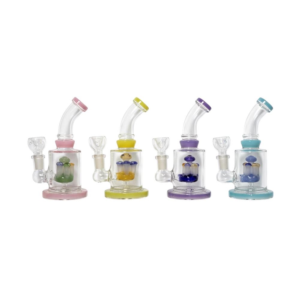 6" Small Mushroom Perc Bent Mouth Water Pipe