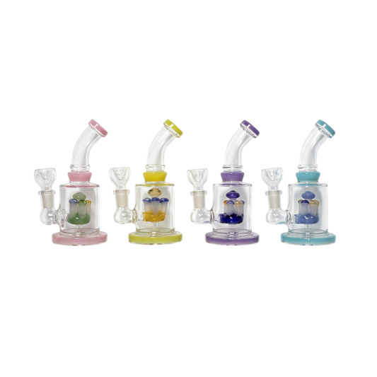 6" Small Mushroom Perc Bent Mouth Water Pipe