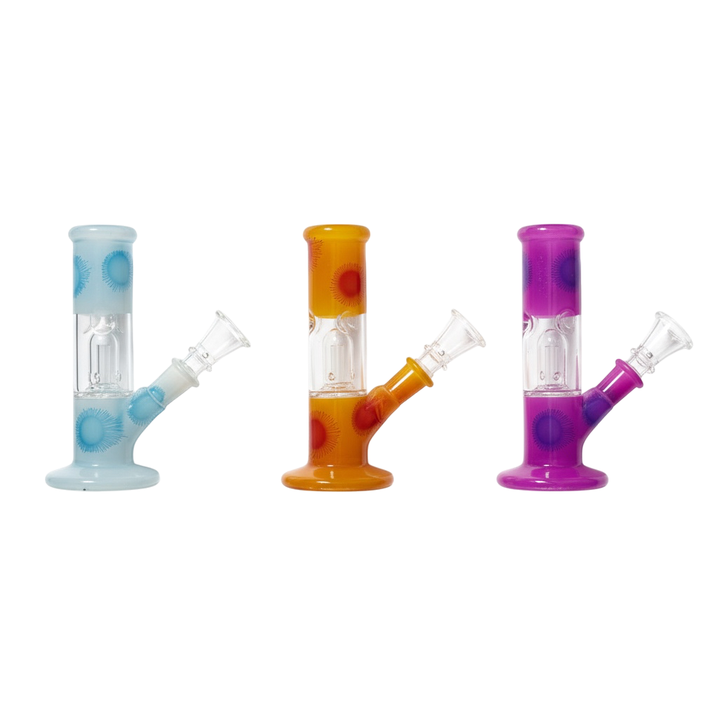 6" Frosted Dome Perc Straight Water Pipe