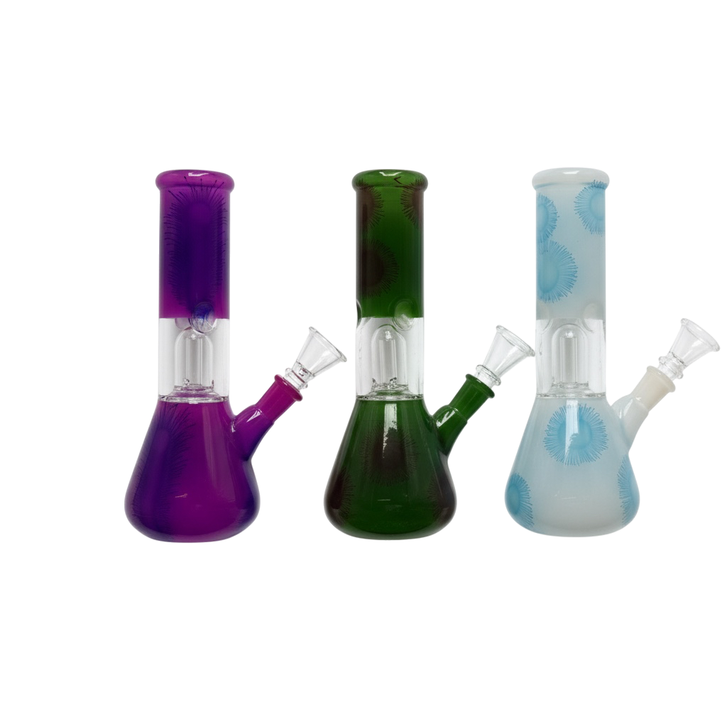 8" Frosted Dome Perc Beaker Water Pipe