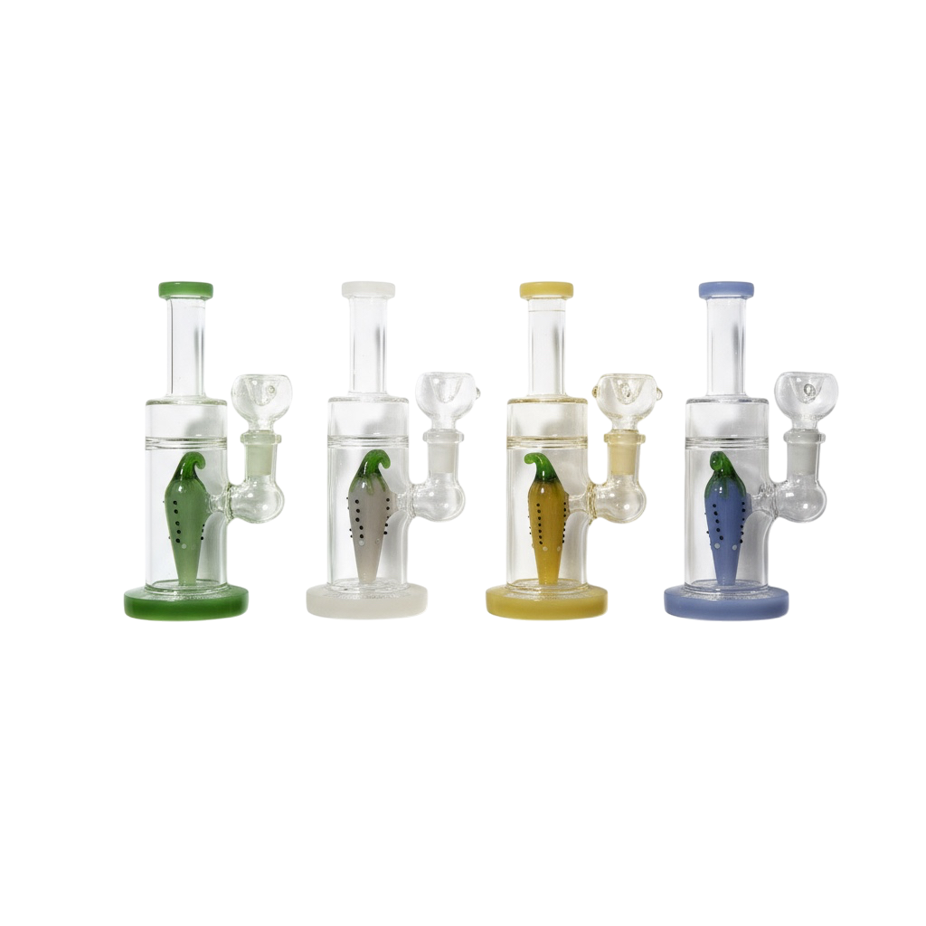 7" Straight Tube Chili Perc Water Pipe