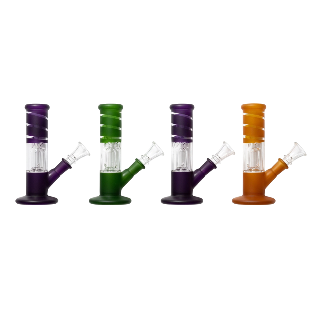 6" Frosted Dome Perc Straight Water Pipe