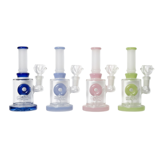 6" Slime Color Donut Perc Straight Water Pipe