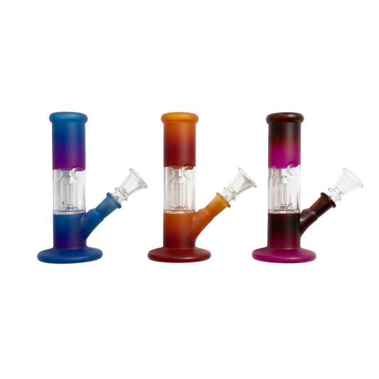 6" Frosted Dome Perc Straight Water Pipe