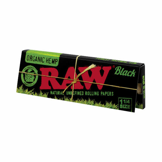 RAW Black Organic Hemp 1 1/4 Paper 24ct