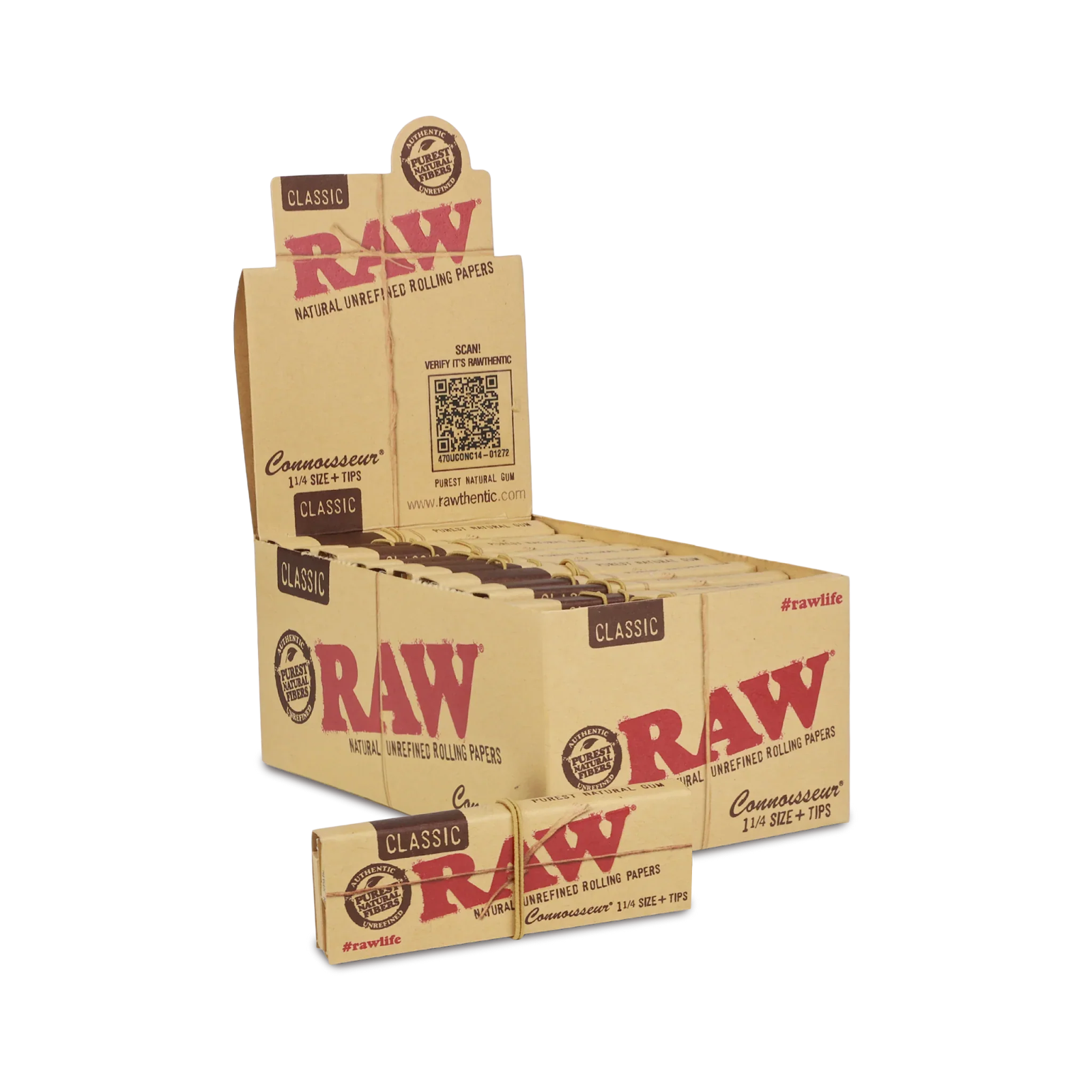 RAW Classic Connoisseur 1 1/4 + Tips Paper 24ct