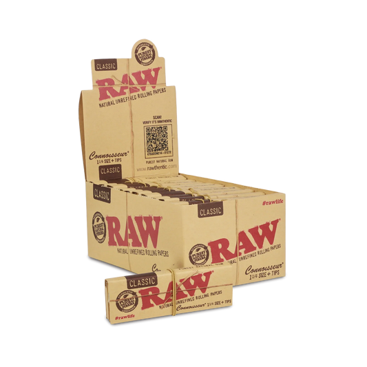 RAW Classic Connoisseur 1 1/4 + Tips Paper 24ct