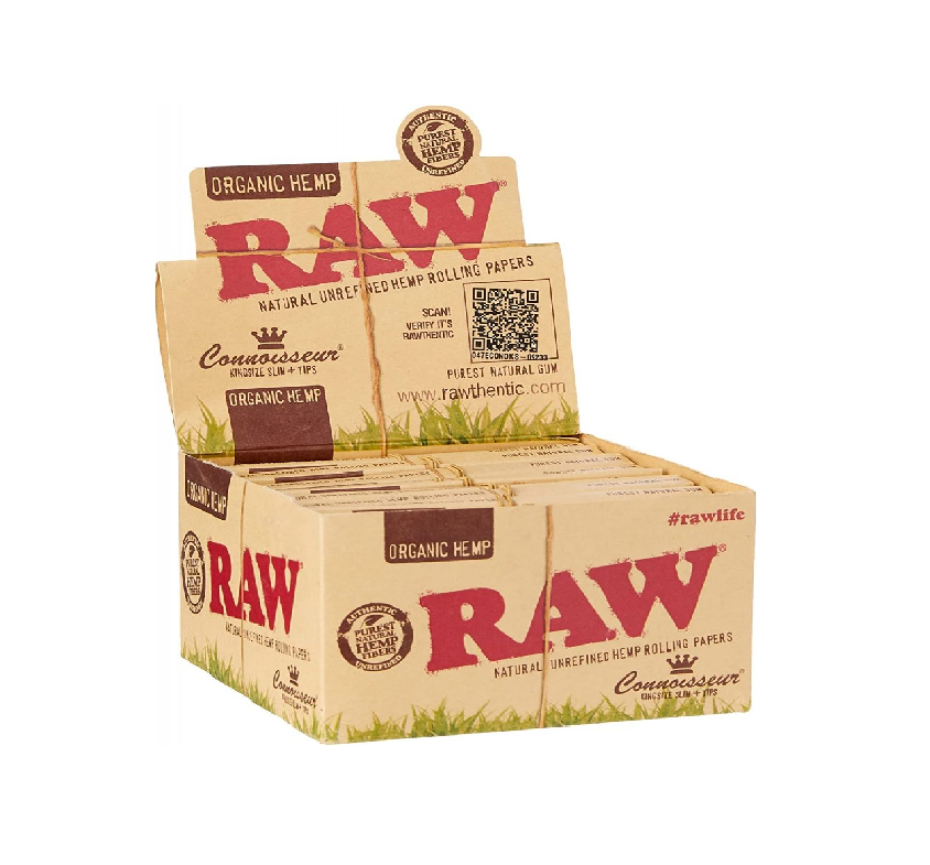 RAW Organic Hemp Connoisseur King Size + Tips Paper 24ct